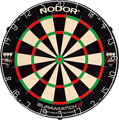 Nodor SupaMatch 3 Bristle Dartboard with Staple-Free Wiring System Significantly Reducing Bounce Outs