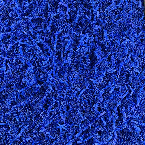 Worlds Crinkle Cut Paper Shred for Packing Filler Gift Wrap Basket Filler Colored Crinkle Paper 1LB Royal Blue