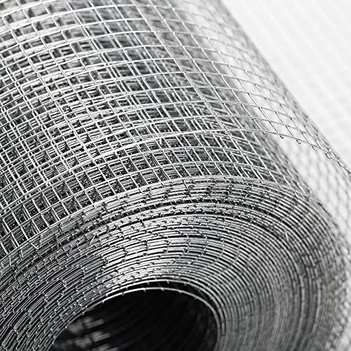 24in×50ft Hardware Cloth Galvanized - Hot Dip Galvanized Welded Wire Mesh - Equipped with Dipped Gloves - Suitable for Garden Fences, Poultry Breeding Nets, Protection Nets, Ventilation Nets, Etc.