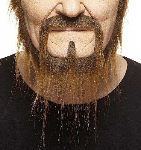 Mustaches Self Adhesive, Novelty, Long Squatter Fake Beard, False Facial Hair, Costume Accessory for Adults, Brown Color