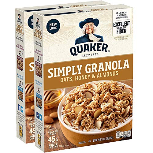 Quaker Simply Granola, Oats Honey & Almonds, 28oz Boxes (2 Pack)