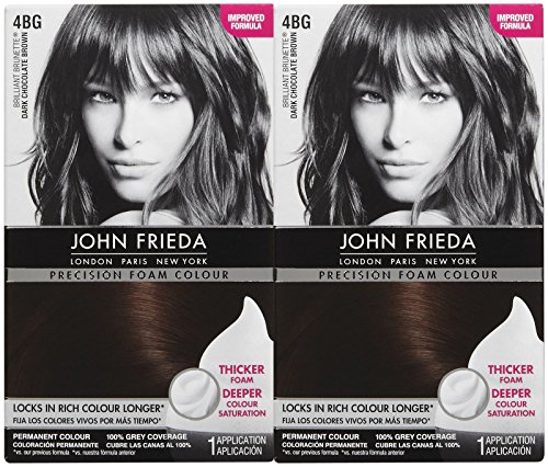 John Frieda Precision Foam Hair Colour, Dark Chocolate Brown 4BG, 2 pk