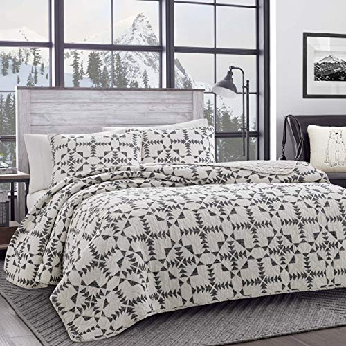 Eddie Bauer Home | Arrowhead Collection | Bedding Set-1% Cotton Light-Weight Quilt Bedspread, Pre-Washed for Extra Comfort, Full, Charcoal