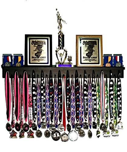 Premier 3ft Award Medal Display Rack and Trophy Shelf… (Black)