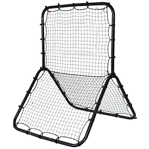 Goplus Baseball Softball Soccer Rebounder Double-Sided Multi-Sport Return Trainer Throw Pitchback Net Baseball Hitting Net Training Screen