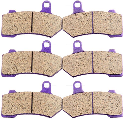Carbon Fiber Brake Pads ECCPP Motorcycle Replacement Front and Rear Braking Pads Kits Set for 2008-2014 Harley Davidson FLHTCU Ultra Classic Electra Glide