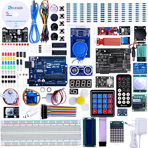 ELEGOO Upgraded UNO R3 Project Most Complete Starter Kit w/Tutorial Compatible with Arduino IDE (63 Items) V2.0