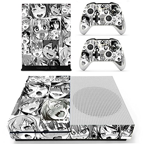 Vanknight Xbox One S Slim (XB1 S) Console 2 Controllers Remote Skin Set Anime Girls Vinyl Skin Decals Stickers Covers Wrap for XB1 S