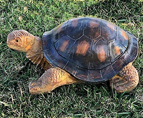 Bellaa 22441 Outdoor Garden Turtle Statues 15 inch Tanya Galapagos Tortoise Todd Large Animal Patio Lawn Decor