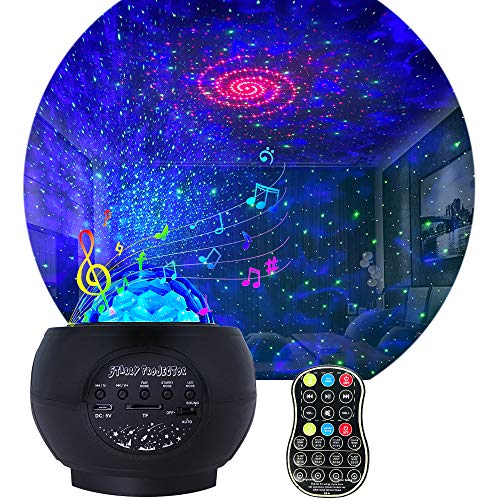 Star Projector Night Light for Kids, Adjustable galaxy Projector with 27 Lighting Modes with Remote control&Bluetooth Music Speaker Ocean Wave stars lights for ceiling As Party Wedding Birthday Gifts