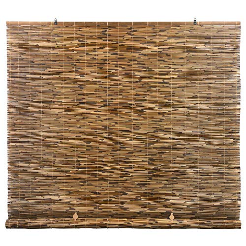 Radiance Cord Free, Roll-up Reed Shade, Natural, 48 x 72, Cocoa