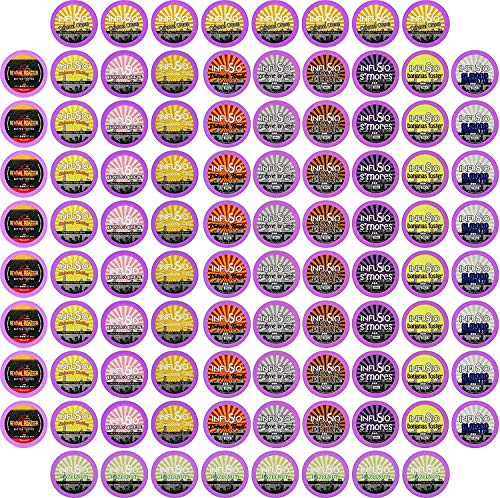 96 Count Flavored coffee Variety Pack (12 Flavored Blends), Single-serve Cups for Keurig K cups Brewers - InfuSio Premium Roasted Coffee (Variety, 96 Compatible with 2.0)