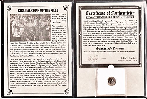 1 MX magi ANCIENT Biblical Coin of The Magi,Silver, 35 BC-5 AD,With Album,Certificate 18mm Fine