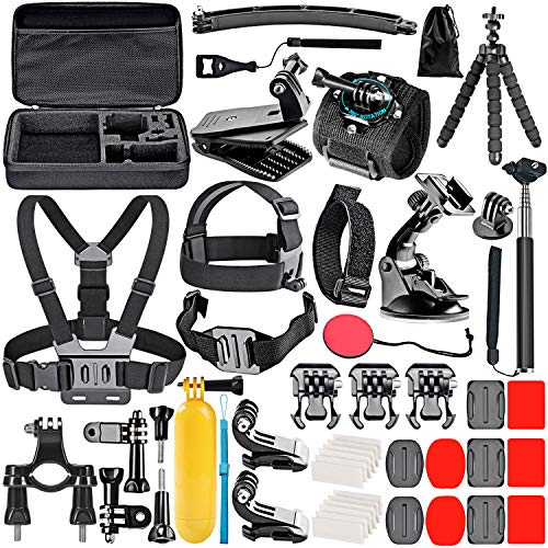 Neewer 50-In-1 Action Camera Accessory Kit Compatible with GoPro Hero 9 8 Max 7 6 5 4 Black GoPro 2018 Session Fusion Silver White Insta360 DJI AKASO APEMAN Campark SJCAM Action Camera