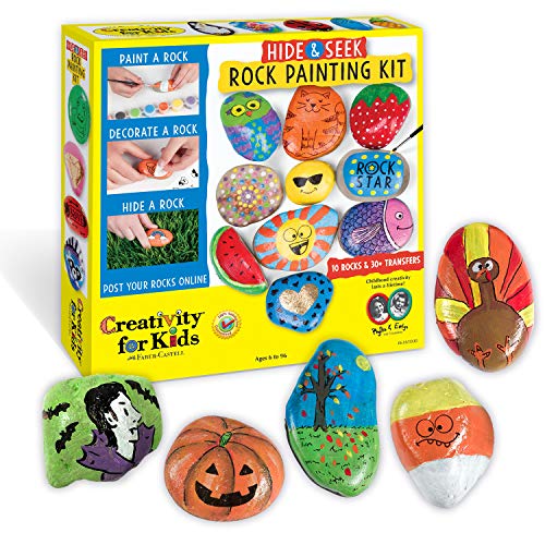 Creativity for Kids Hide & Seek Rock Painting Kit - Arts & Crafts For Kids - Includes Rocks & Waterproof Paint