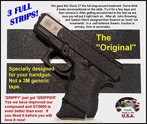 GT-5000 (3 Strips) Grip Tape for Guns, Cell Phones, Cameras, Knives, Tools - Makes Anything'Grippy'.