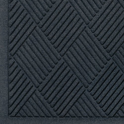 M+A Matting - 221540035 WaterHog Fashion Diamond-Pattern Commercial Grade Entrance Mat, Indoor/Outdoor Medium Brown Floor Mat 5' Length x 3' Width, Charcoal by