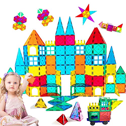 HLAOLA Magnetic Building Blocks Magnetic Tiles 3D Tiles Set 73PCS Magnetic Toys for 2 3 4 5 6 7 Year Old Boys Girls Gifts Educational Inspirational Conventional Recreational STEM Toys Tiles