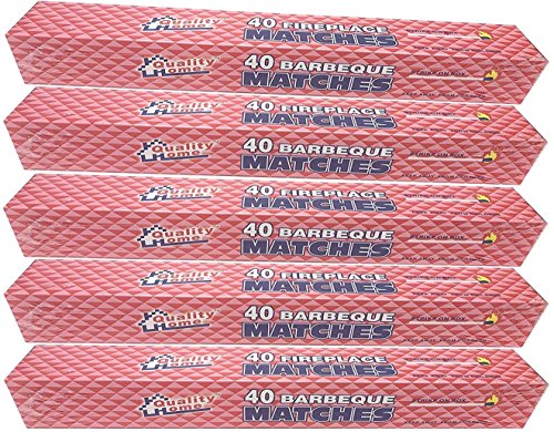 200 Pack Wholesale Lot 11' Long Wooden Fireplace Matches (5-Packs of 40)