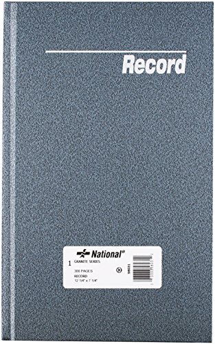 NATIONAL Granite Series Record Book, Patina Blue, 12.25 x 7.25', 300 Pages (56031)